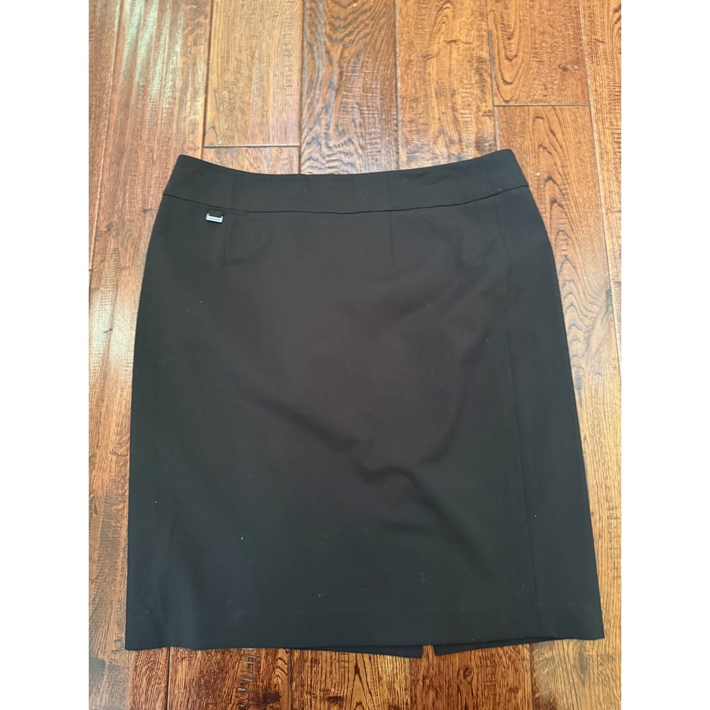 Calvin Klein Womens Black Pencil Skirt Size 12 Knee Length Career Professional